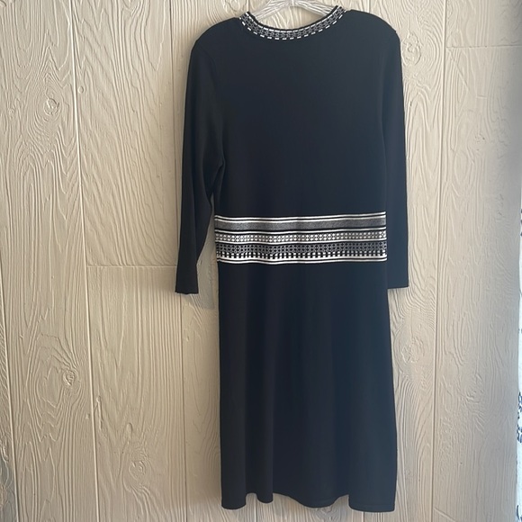 Zoe+Phoebe Sweater Dress Long Sleeve Black & White Soft & Cozy - Picture 4 of 7